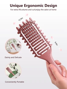 Cepillo para ondular el cabello, cepillo definidor de rizos para cabello rizado - Peine ventilado desenredante y de peinado | Reduce el tirón, realza los rizos, perfecto para el secado con secador de pelo