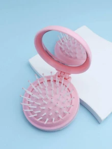 1 pezzo Pettine compatto e portatile mini con cuscinetto d'aria a forma di margherita, spazzola districante con manico, strumento per acconciatura e parrucchiere, cura dei capelli, regalo per ragazze (rosa), articoli essenziali per il ritorno a scuola, vacanze e viaggi