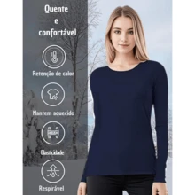 Ripoll Kit 3 Long Sleeve Women's Winter Plush Thermal Blouse - Đen/Đỏ tía/Xanh nước biển - Xem 7