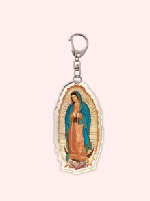 1pc/7pcs Retro Catholic Keychain Of Our Lady Of Guadalupe Mexican Virgin Mary Keyring For Accessories Bag Pendant Keychain Jewelry Gifts For Fans Y2K