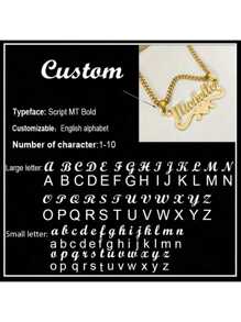 1pc Gold Variety Of Styles Can Be Customized Personalized Children Stainless Steel Heart Tag Personalized Name Necklace, Detachable Chain, Stylish Personalized Jewelry, Fashion Accessories, The Best Gift For Friends And Family, Suitable For Everyday And Party Occasions, Christmas Holidays All Season Elegant And Hip Hop Style,Multi-Functional,Ornamental,Letter,Stylish,Vintage,Adorable,Cute,Custom,Personalised,Unique,Customized,Ideal Gifts For Him,Ideal Gifts For Her,Son,Daughter