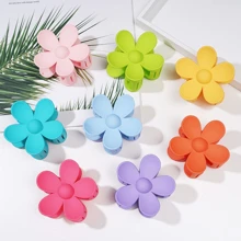 6 Stück Blumen Haarclips, große Klammern für Frauen und Mädchen mit dickem und dünnem Haar, starker Halt rutschfeste große Gänseblümchen-Klemmen matte Haaraccessoires 6 Farben Sommer