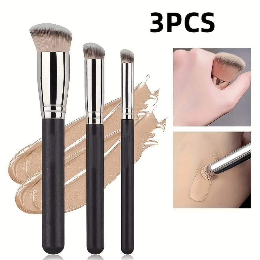 1/3pcs Makeup Brushes Set, Synthetic Hair, For Daily Face Makeup, Can Smoothly And Evenly Apply Liquid And Cream Cosmetics