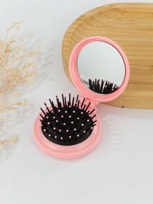 1 pezzo Pettine compatto e portatile mini con cuscinetto d'aria a forma di margherita, spazzola districante con manico, strumento per acconciatura e parrucchiere, cura dei capelli, regalo per ragazze (rosa), articoli essenziali per il ritorno a scuola, vacanze e viaggi