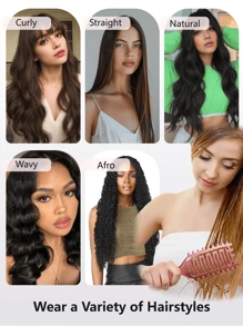 Cepillo para ondular el cabello, cepillo definidor de rizos para cabello rizado - Peine ventilado desenredante y de peinado | Reduce el tirón, realza los rizos, perfecto para el secado con secador de pelo