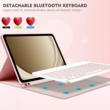 Wireless Bluetooth Keyboard And Mouse Case Compatible With Samsung Galaxy Tab, Redm SE, With Detachable Keyboard (150mAh) And Mouse Pen Slot (Light Gray) - Light Grey - View 3