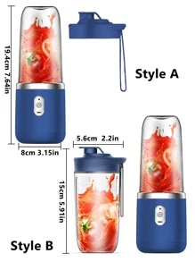 1pc USB Rechargeable Portable Juicer Blender, 400ml Wireless Mini Fruit Juicer Cup, Fast Juice Extraction & Direct Drinking, , Lightweight & Compact, 6 Blade Cutter Head, Strong Battery Life & High-Speed Blade, Multi-Function Juicer For Smoothies & Milkshakes, Ideal For Home, Travel, Sports, Outdoor Activities, Home Kitchen Appliances