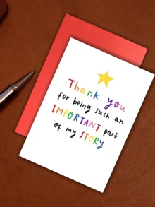 1pc "Thank You For Being A Part Of My Story" Greeting Card - Ideal For Teachers, Best Friends, Mentors, Etc. | Heartwarming Friendship And Occasion Card | Perfect Teacher Appreciation Gift, Includes Envelope - Multicolor - View 5