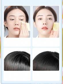 100片/盒 男女通用吸油纸，控油收缩毛孔，清爽面部吸油纸，便携式化妆工具，带镜子和粉扑，适合油性肌肤，亚麻吸油湿巾，居家、办公室、学校、旅行皆宜 - 彩色 - 查看 10