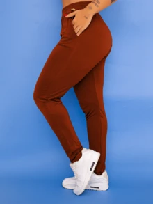 Tarelles Women's Gym Pants With Pockets Loose Walking Yoga Pants - 鏽棕色 - 查看 2
