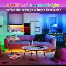 1 peça Tira de Luz LED 5050 RGB de 1,0 m/2,0 m/3,0 m/5,0 m/10,0 m/15,0 m/20,0 m com Cor Mudando RGB, Controle Remoto de 44 Teclas, Dimmerável, Cortável, Adequada para Quarto, Teto, Sala de Estar, Cozinha, Iluminação Traseira de TV, Decoração de Festa e Feriado