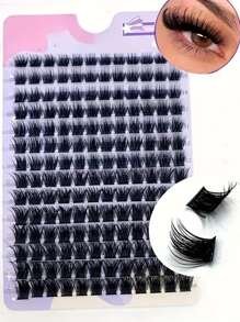 168 pestañas agrupadas con rizo tipo D de 0,07 mm y entre 9-16 mm de longitud, pestañas rusas 3D que imitan el pelo de visón, naturales y cómodas, esponjosas y encantadoras para maquillaje de ojos en casa
