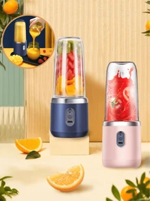 1pc USB Rechargeable Portable Juicer Blender, 400ml Wireless Mini Fruit Juicer Cup, Fast Juice Extraction & Direct Drinking, , Lightweight & Compact, 6 Blade Cutter Head, Strong Battery Life & High-Speed Blade, Multi-Function Juicer For Smoothies & Milkshakes, Ideal For Home, Travel, Sports, Outdoor Activities, Home Kitchen Appliances