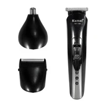 Kemei جهاز تشذيب شعر الأنف Kemei KM-1506 متعدد الوظائف قابل للشحن بمنفذ USB، ماكينة حلاقة كهربائية، ماكينة تشذيب لحية
