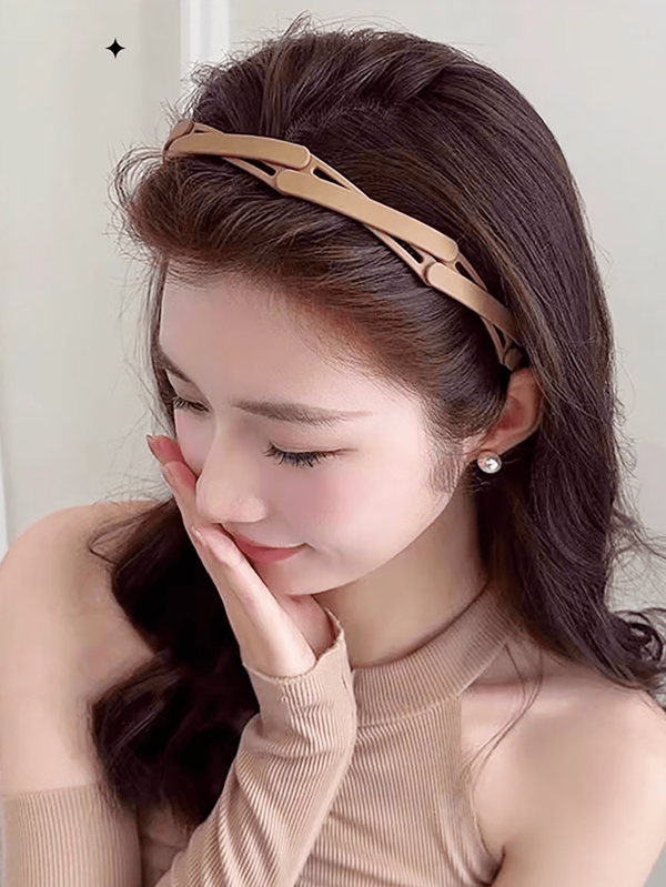 1pc Folding And Retractable Headband, Foldable For Outdoor Use, Tied With Hairpins For Women In Summer, Invisible Hair Hole With Teeth And Anti Slip Headband Back To School