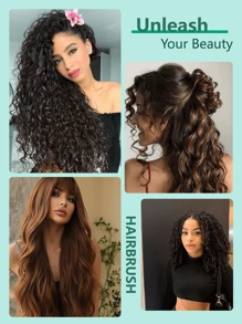 1 pièce Peigne frisottant, fabriqué en nylon et tiges de sarrasin, c'est un cadeau parfait pour la Saint-Valentin. Il a une fonction de massage et peut être utilisé sur les cheveux secs et mouillés pour démêler et lisser les cheveux sans nœuds. Compact et pratique, il est facile à transporter.