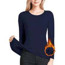 Ripoll Kit 3 Long Sleeve Women's Winter Plush Thermal Blouse - Đen/Đỏ tía/Xanh nước biển - Xem 4