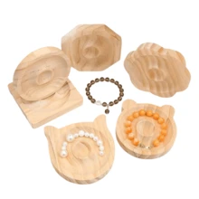 木制珠宝展示托盘和手链架，用于珠宝设计的工艺品和 DIY 用品，串珠返校 - 原木色 - 查看 2