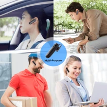 [2025 升级版] Remax 超轻夹式无线耳塞；智能防噪和水晶通话；耳机适合左右耳；双配对；无线 5.4 稳定兼容 /Android；20 小时长时间播放；全天安全贴合；免提耳机；无线耳机 - T9-黑色 - 查看 7