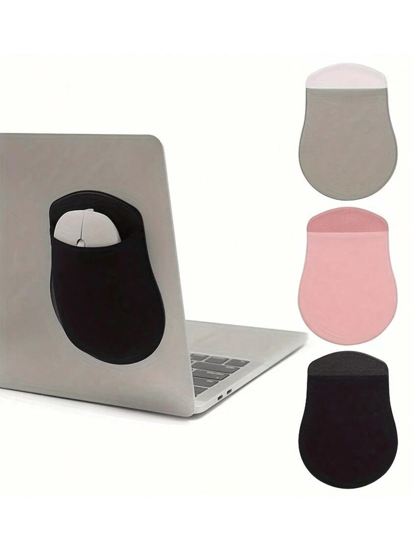 1 件自粘鼠标收纳袋，笔记本电脑背贴收纳袋，无痕弹性鼠标袋，返校