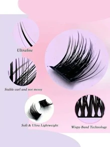 168 pestañas agrupadas con rizo tipo D de 0,07 mm y entre 9-16 mm de longitud, pestañas rusas 3D que imitan el pelo de visón, naturales y cómodas, esponjosas y encantadoras para maquillaje de ojos en casa