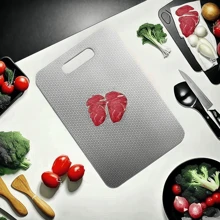 Anti-Slip Stainless Steel Kitchen Chopping Board With 5 Sizes To Choose From, Antibacterial And Deodorizing, Easy To Clean, Various Sizes Suitable Cutting Fruits, Vegetables, Meat And Bread, Chopping Board, Kitchen Supplies