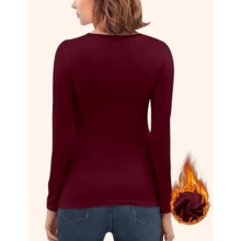 Ripoll Kit 3 Long Sleeve Women's Winter Plush Thermal Blouse - Đen/Đỏ tía/Xanh nước biển - Xem 5