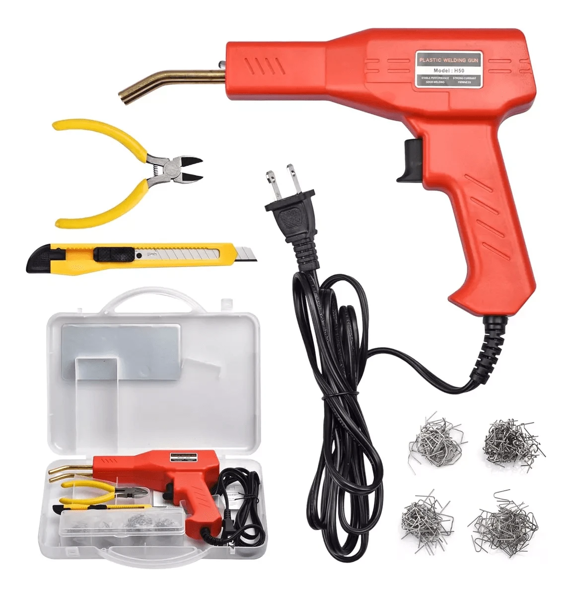 Soldadora Para Reparación De Plásticos Con 200 Grapas Rojo - Tipo de Enchufe A USA (110-127V) - Ver 1