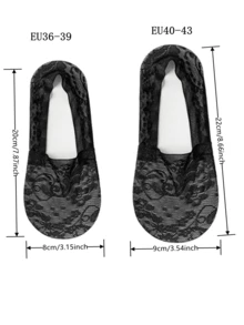 5 Pairs Women's Lace Boat Socks, No Show Socks With Silicone Non-Slip - Multicolor - View 7