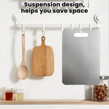 Anti-Slip Stainless Steel Kitchen Chopping Board With 5 Sizes To Choose From, Antibacterial And Deodorizing, Easy To Clean, Various Sizes Suitable Cutting Fruits, Vegetables, Meat And Bread, Chopping Board, Kitchen Supplies