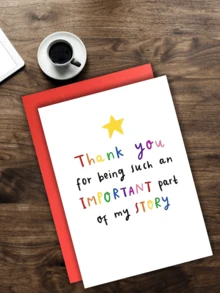 1pc "Thank You For Being A Part Of My Story" Greeting Card - Ideal For Teachers, Best Friends, Mentors, Etc. | Heartwarming Friendship And Occasion Card | Perfect Teacher Appreciation Gift, Includes Envelope - Multicolor - View 6