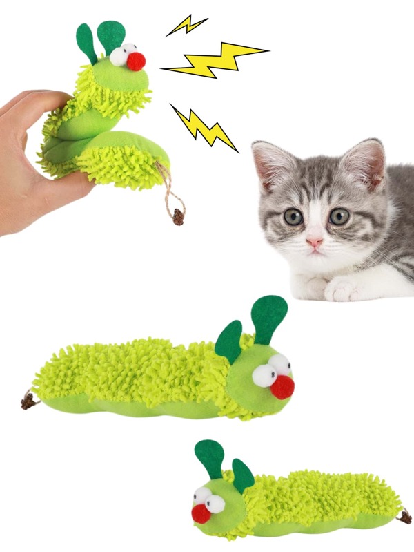 Caterpillar Designed Cat Toy, Plush Pet Pillow, Interesting Pet Supplies, Pet Toy, Cat Supplies, Interactive Cat Toy, Caterpillar Shaped Cat Toy, Dog Chew Toy, Entertaining Toy, Stress Relief Toy