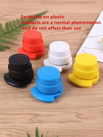 1 Piece Stapleless Stapler, Manual Paper Binding Clip, High Quality Plastic - Ideal For Home & Office (Random Color),Back To School,School Supplies