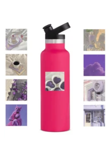 63 件紫色风景食物贴纸，可爱女孩风格小蛋糕和动物贴纸，适用于水瓶、笔记本电脑、手机壳、行李箱、冰箱、家居和办公室装饰 - 彩色 - 查看 9