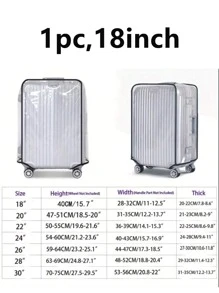 Transparent Luggage Cover, Wide Hook And Loop Thickened Wear-Resistant Waterproof Travel Luggage Dust Cover - PVC Luggage Transparent Cover - Waterproof Plastic Protective Sleeve For Luggage And Bags Travel Accessory, Suitable For 18 Inches To 30 Inches, Transparent PVC Luggage Case Cover, Essential Travel Accessory For Vacation Trips Bag For School School Accessories School Stuff