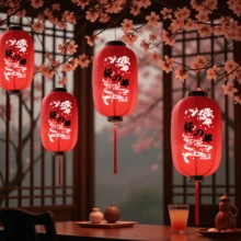 Farol colgante impermeable con diseño vintage de flor de cerezo, adecuado para decoración del hogar, restaurante comercial, cafetería, izakaya, decoración de tiendas, diseño tradicional japonés rojo, farol de flor de cerezo, farol de melón de invierno, farol redondo para ceremonia de graduación, drama, compañía de teatro, festival cultural, fiesta, decoración de habitaciones, decoración de dormitorios, decoración de paredes, decoración escolar, sorpresa escolar, decoración de dormitorios, útiles escolares