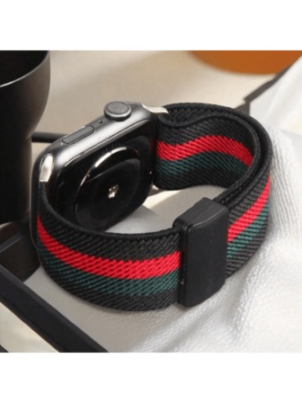 1 件适用于 表带的弹性表带，适用于 表带的磁性尼龙表带 46 毫米 44 毫米 45 毫米 42 毫米 49 毫米 38 毫米 40 毫米 41 毫米，适合男女，运动弹性替换手链表带适用于 表带 Ultra Ultra2 系列 10 9 8 7 6 5 4 3 2 1，银色金属连接器，塑料磁性扣