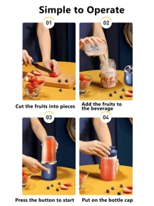 1pc USB Rechargeable Portable Juicer Blender, 400ml Wireless Mini Fruit Juicer Cup, Fast Juice Extraction & Direct Drinking, , Lightweight & Compact, 6 Blade Cutter Head, Strong Battery Life & High-Speed Blade, Multi-Function Juicer For Smoothies & Milkshakes, Ideal For Home, Travel, Sports, Outdoor Activities, Home Kitchen Appliances