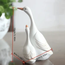 1 件树脂逼真母鸭和小鸭装饰，花园/庭院微型景观树脂工艺装饰品 - 彩色 - 查看 5