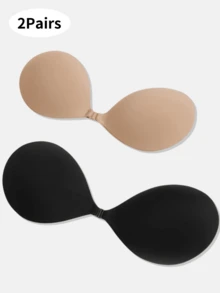 2双聚拢粘合胸罩、可重复使用无肩带前扣胸罩、女士内衣及内衣配件、隐形乳贴 - 彩色 - 查看 15