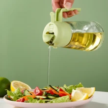 1pc Kitchen Oil Spray Can(Glass Jar) 2-In-1 Kitchen Oil Dispenser And Sprayer Olive Oil Dispenser Bottle Kitchen  Glass Oil Pot Used In Air Fryers For Salad Frying BBQ Baking