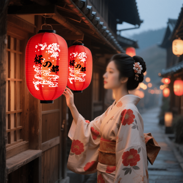 Farol colgante impermeable con diseño vintage de flor de cerezo, adecuado para decoración del hogar, restaurante comercial, cafetería, izakaya, decoración de tiendas, diseño tradicional japonés rojo, farol de flor de cerezo, farol de melón de invierno, farol redondo para ceremonia de graduación, drama, compañía de teatro, festival cultural, fiesta, decoración de habitaciones, decoración de dormitorios, decoración de paredes, decoración escolar, sorpresa escolar, decoración de dormitorios, útiles escolares