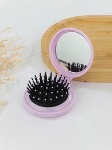 1 pezzo Pettine compatto e portatile mini con cuscinetto d'aria a forma di margherita, spazzola districante con manico, strumento per acconciatura e parrucchiere, cura dei capelli, regalo per ragazze (rosa), articoli essenziali per il ritorno a scuola, vacanze e viaggi