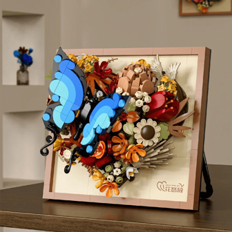 Decoraties 3D Fotolijst Bouwstenen Bloemen Ministenen DIY Bureaubladdecoratie Puzzel Vrouwen Cadeau Huis Speelgoed Bruiloft Cadeaus Volwassenen