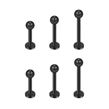 10pcs/Set Stainless Steel Earrings & Lip Rings, Unisex Body Piercing Jewelry - Lip Rings, Ear Studs, Ball Spiral Studs, Lip Studs, 6/8/10mm