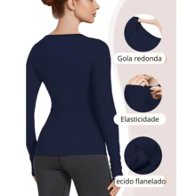 Ripoll Kit 3 Long Sleeve Women's Winter Plush Thermal Blouse - Đen/Đỏ tía/Xanh nước biển - Xem 8