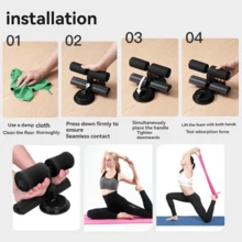 Sit Up Exercise Equipment For Home Workouts,Sit Up Bar For Floor With Foot Holder,Abs Workout Equipment,Sit Up Assistant Device,Ab Crunch Machine,Sit Up Foot Anchor With Rubber Suction Cup,Black - Pink - View 5
