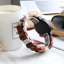 女士彩色木质腕表 女士个性化时钟钟表木质手表