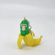 Creative And Abstract Net-Famous 3D Printed Items Inspired By The Shan Hai Jing, Including TungTungTung Sahur Wooden Stick Man, Tralalelo Tralala Shark, Bombardinocrocodilo Crocodile Fighter Jet, 6cm Monkey With Banana Pendant, And 13cm Frog On Tire Ornament. These Are Stress-Relieving Figurine Toys, Which Are Perfect For Playing With In The Office. They Can Be Used As Birthday Gifts, Couple's Anniversary Gifts, Summer Vacation Gifts, Or Party Gifts. - Multicolor - View 8