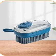 1 pieza Cepillo de plástico para la ropa de color aleatorio, moderno cepillo multifuncional automático para detergente líquido, lavadora, ropa, sombreros, con cerdas suaves para la limpieza diaria del hogar